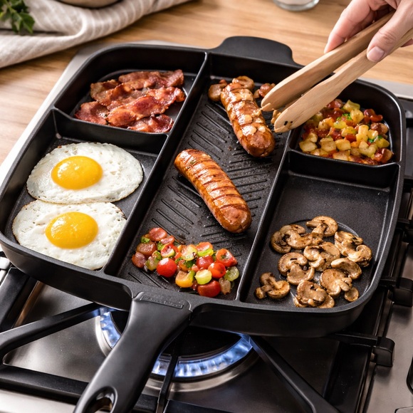 Matchcool Other - Matchcool 5-in-1 Square Baking Pan Nonstick Aluminum Divider Grill Fry Skillet